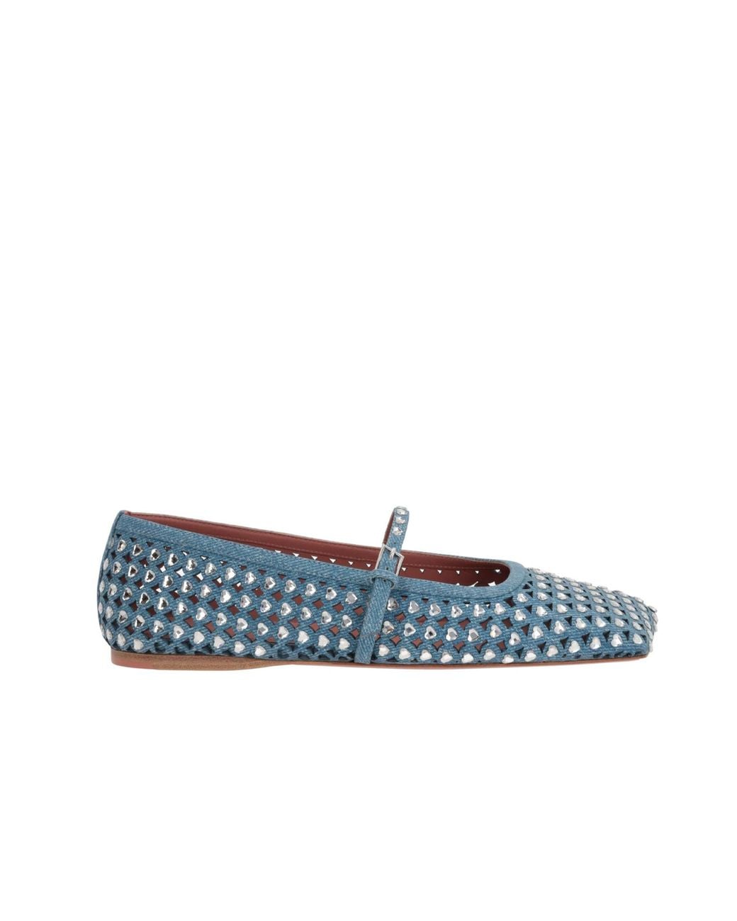 AMINA MUADDI Blue Square-Toed Ballet Shoes