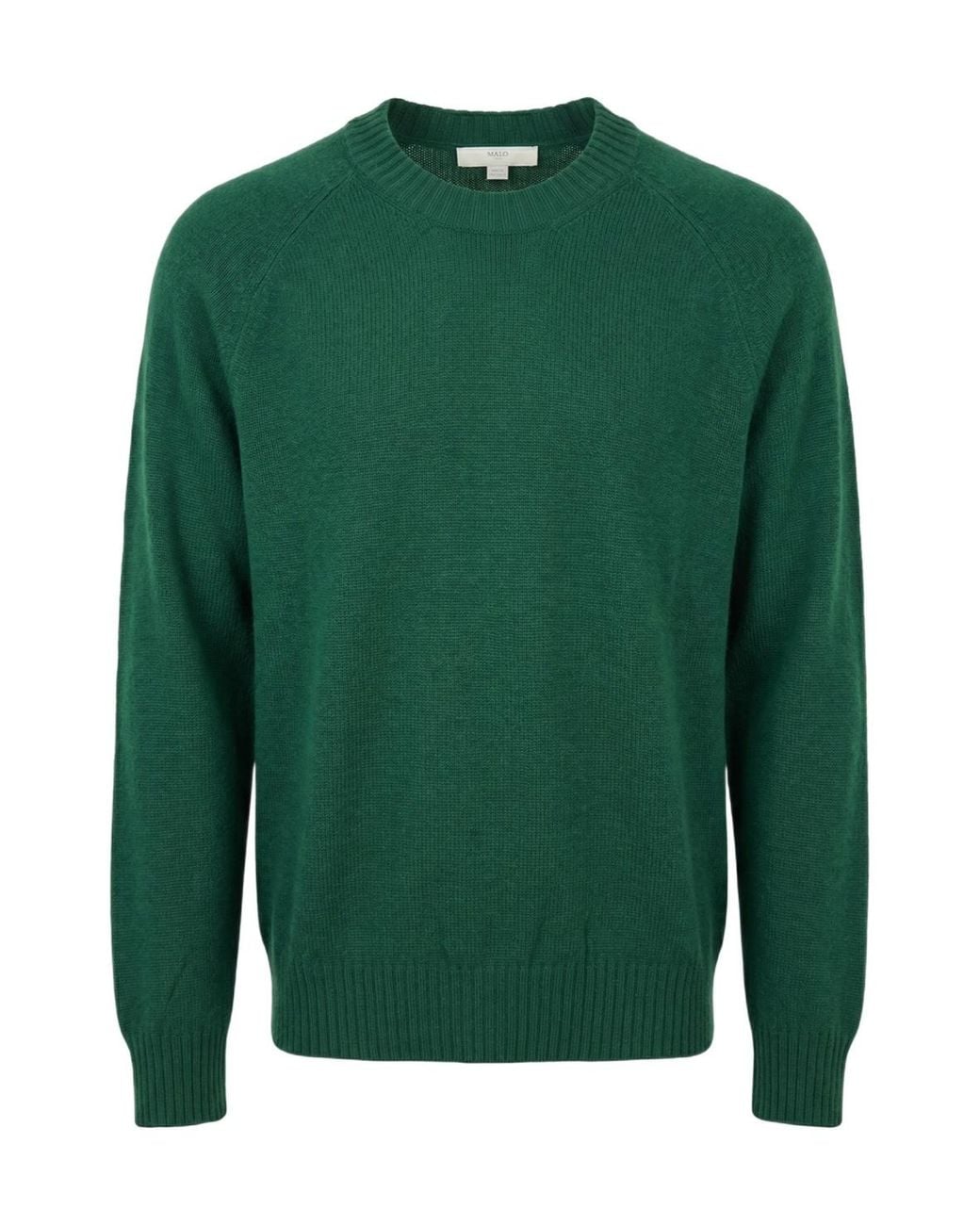 Malo Green Raglan-Sleeve Sweater for men