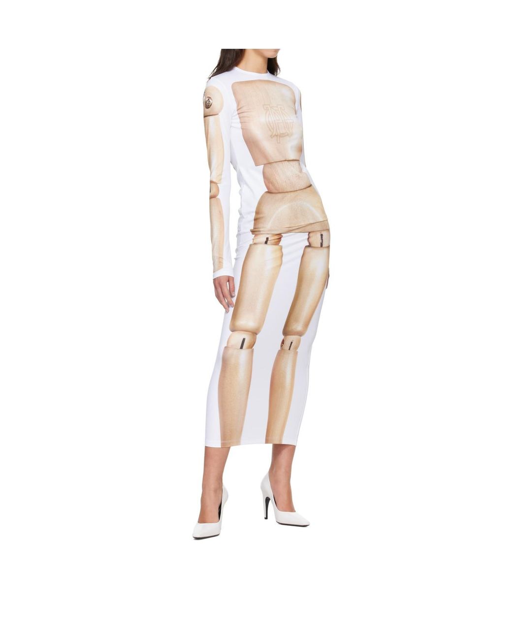Jean Paul Gaultier White Le Top Wooden-Body T-Shirt