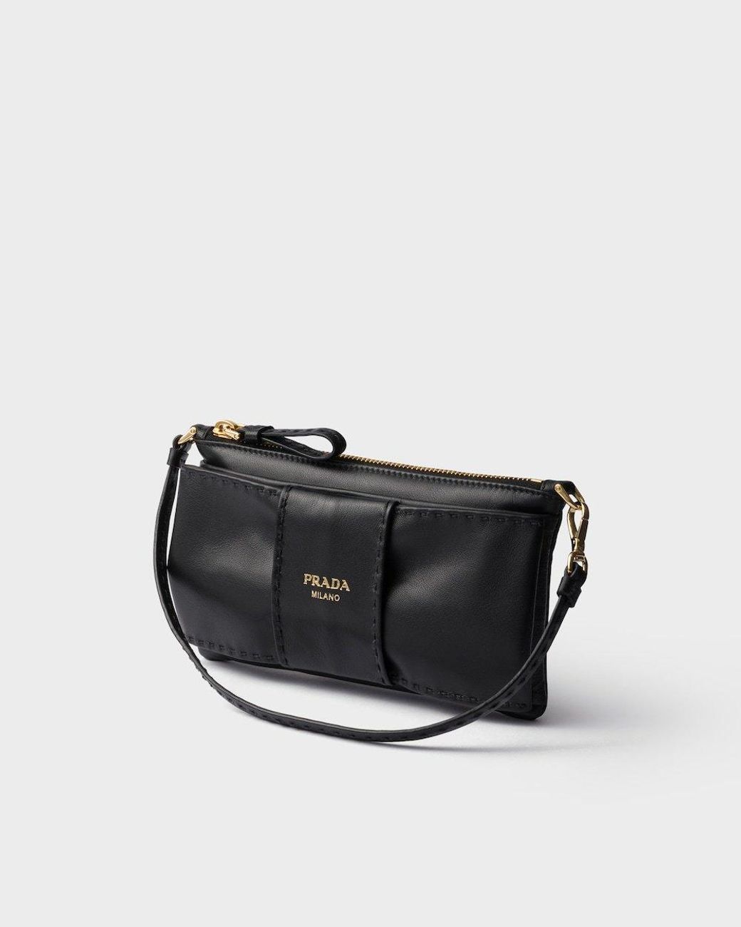 Prada Black Zipper Clutch