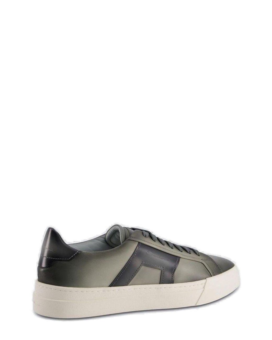 Santoni Brown Logo-Embossed Lace-Up Sneakers for men