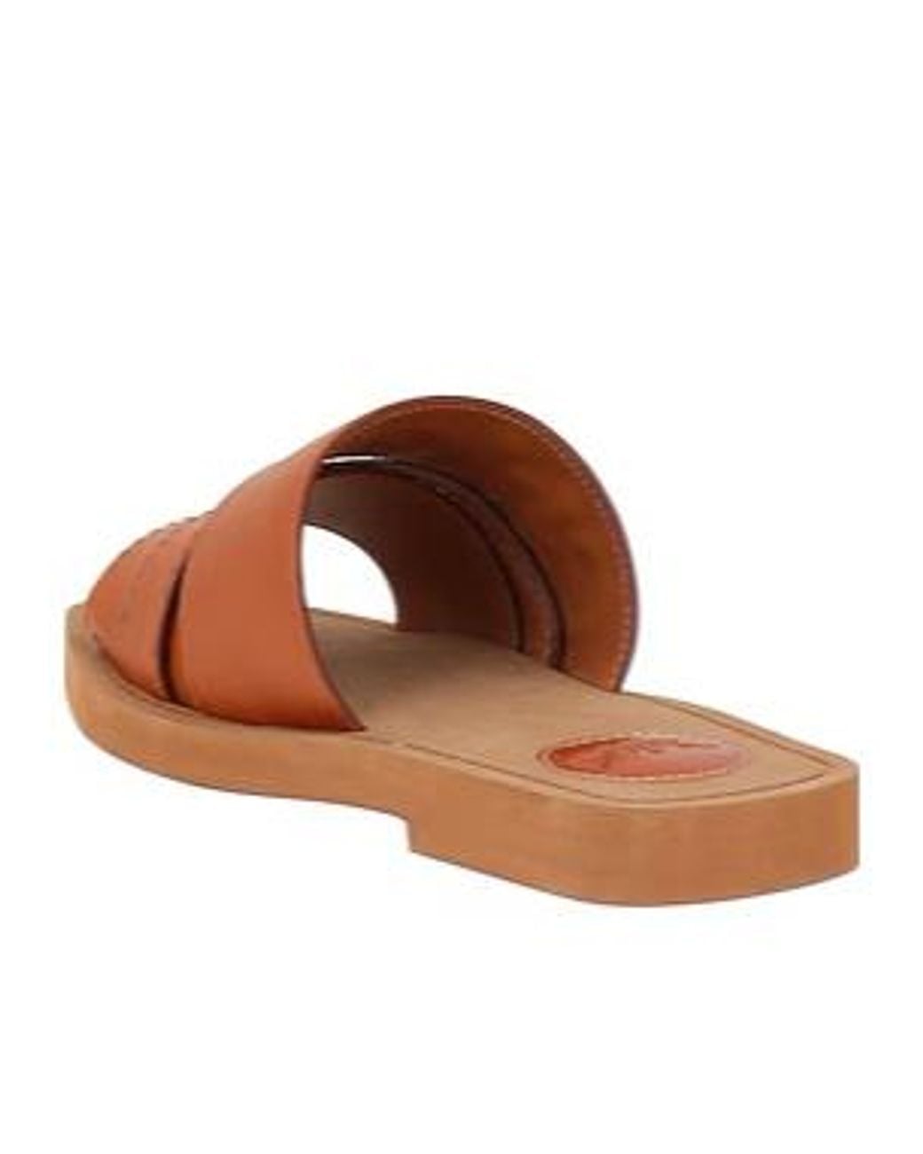 Chloé Brown Embroidered Square-Toe Slippers