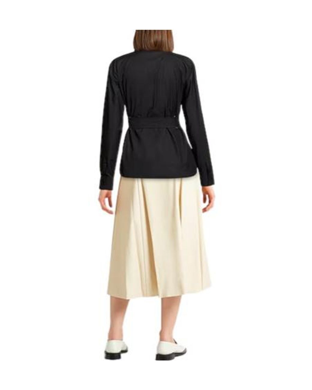 Max Mara Black Solid Long-Sleeve Shirt