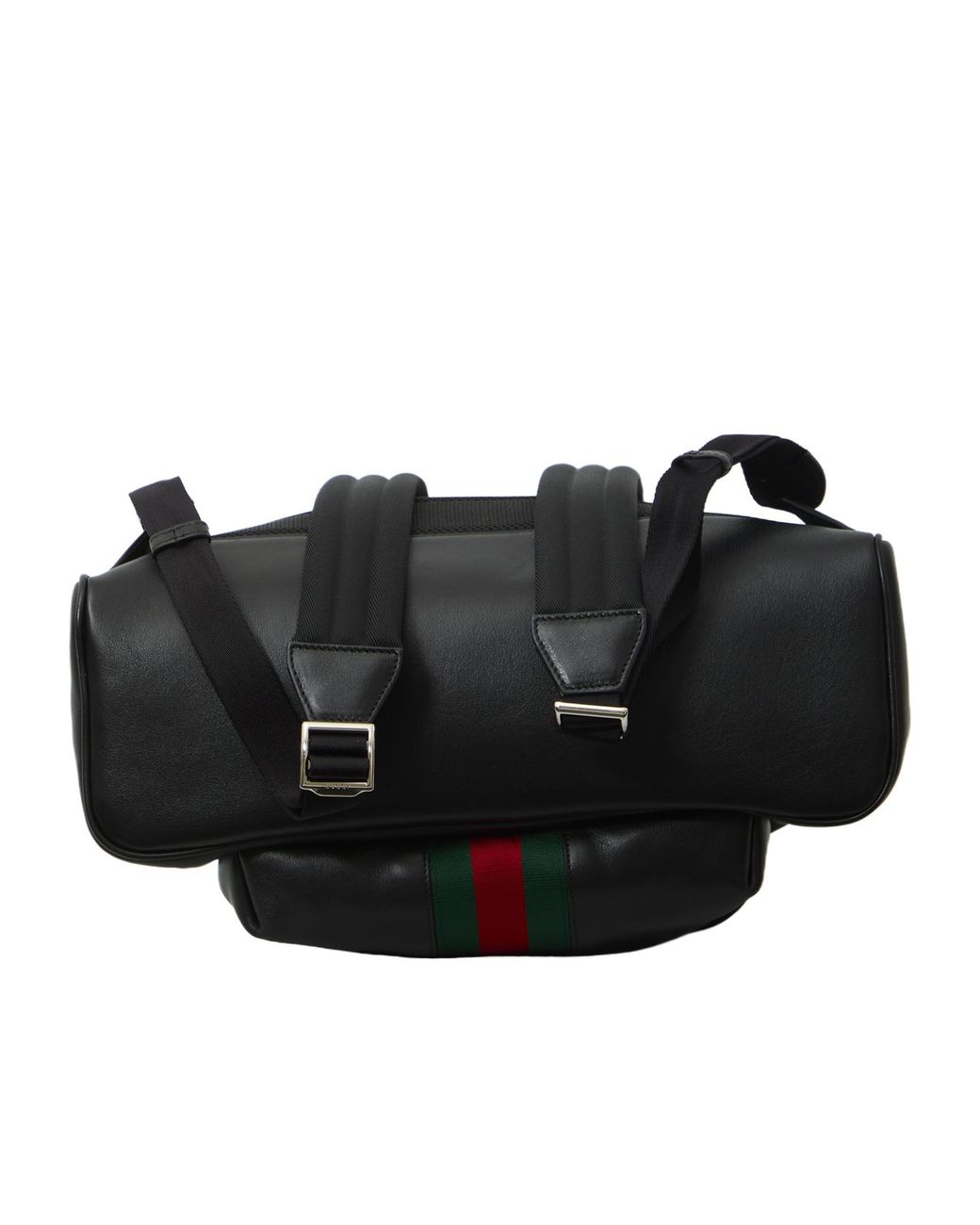 Gucci Black Web Trademark Large Backpack for men