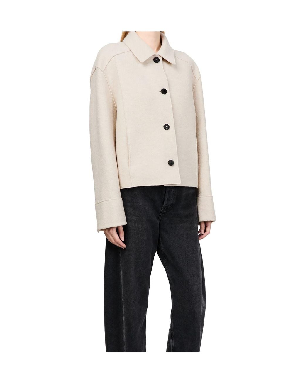 Harris Wharf London White Long Sleeve Casual Jackets