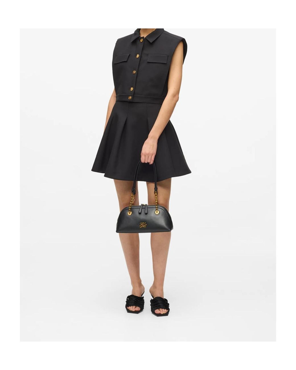 Karl Lagerfeld Black Small K/Autograph Shoulder Bag