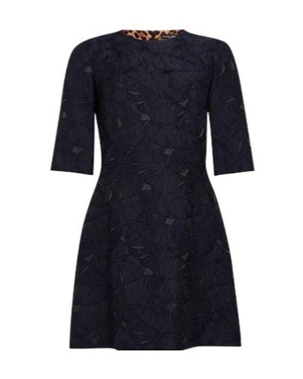 Dolce & Gabbana Blue Fitted Short-Sleeved Dress
