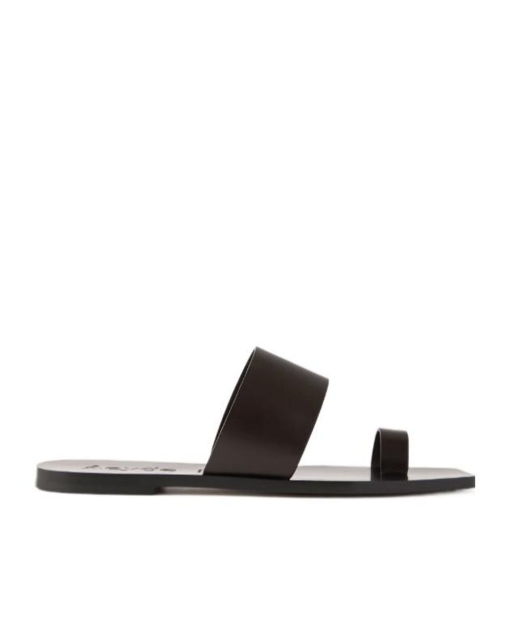 Aeyde White Leather Flat Sandals
