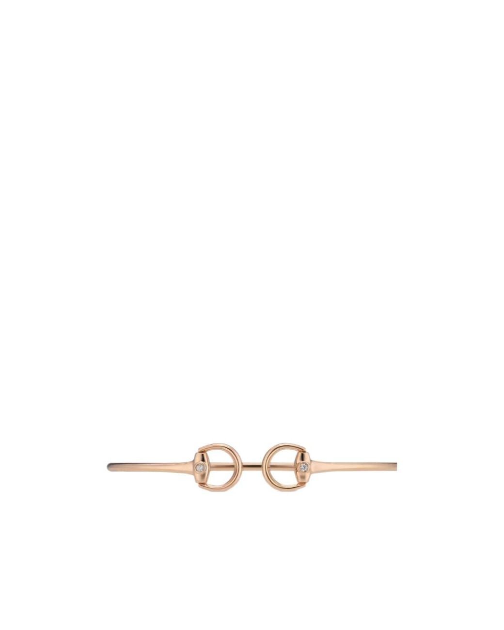 Gucci Metallic Horsebit 18K Diamond Bangle Bracelet