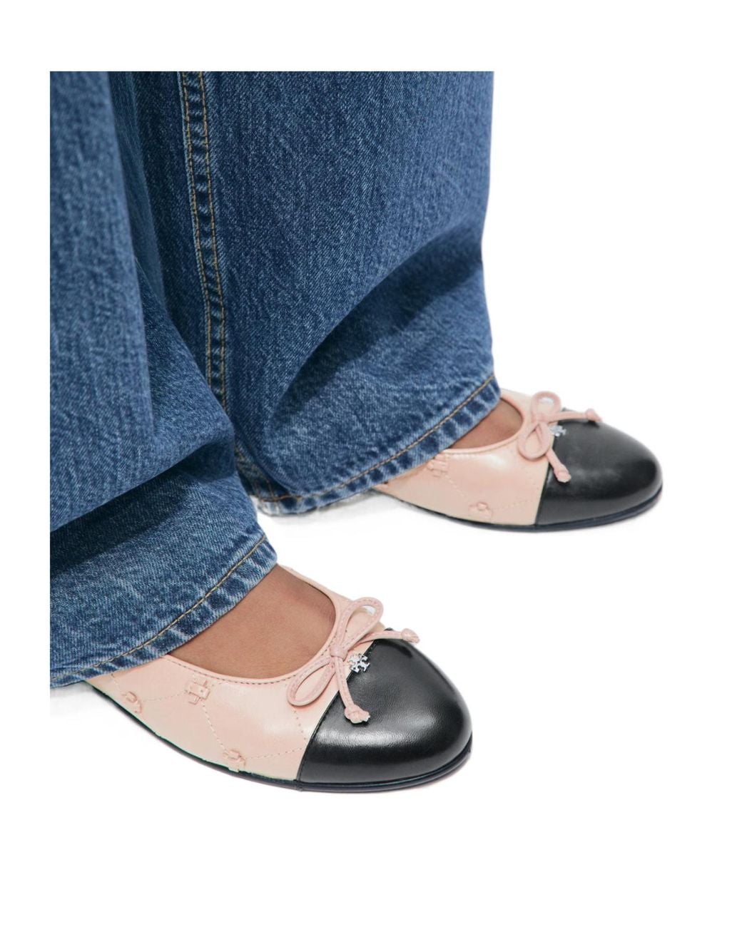 Tory Burch Multicolor Bunny Knot Cap-Toe Ballet Flat