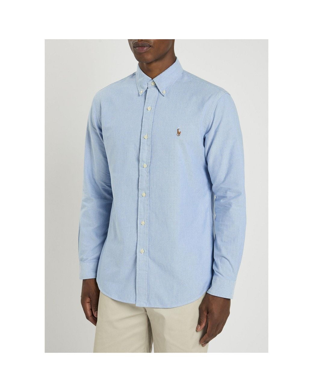 Polo Ralph Lauren Blue Cotton Oxford Shirt for men
