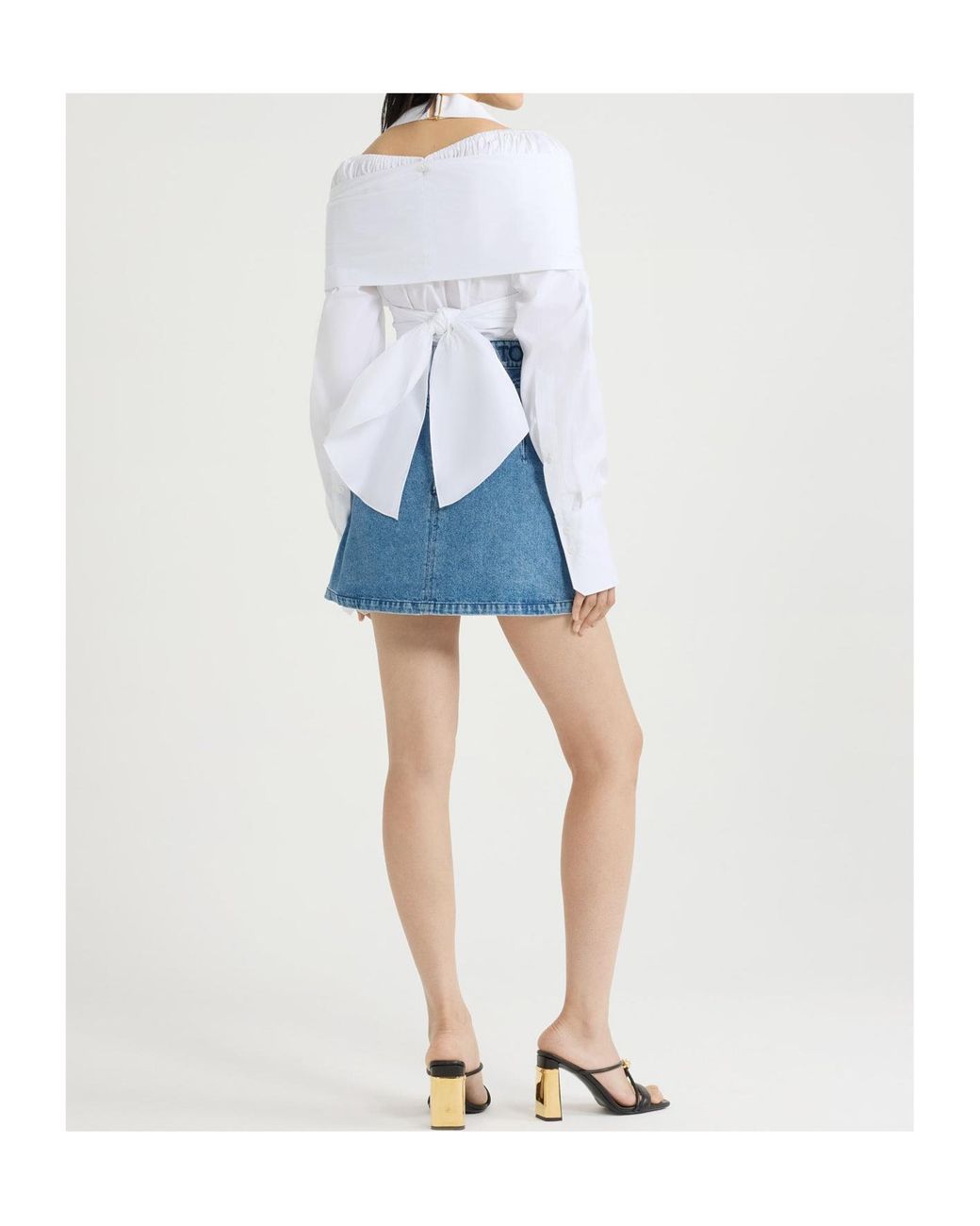 Patou White Wrap-Over Long-Sleeve Top