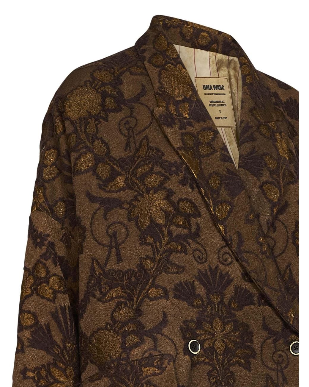 Uma Wang Brown 'Crossword' Jacket