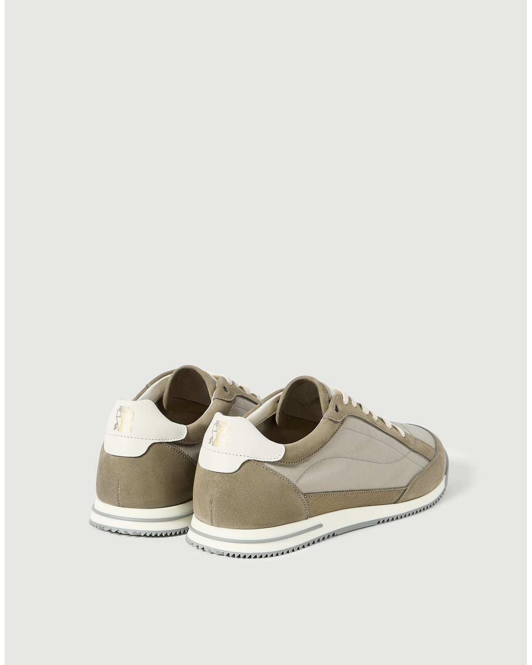 Brunello Cucinelli White Nylon And Nubuck Sneakers for men