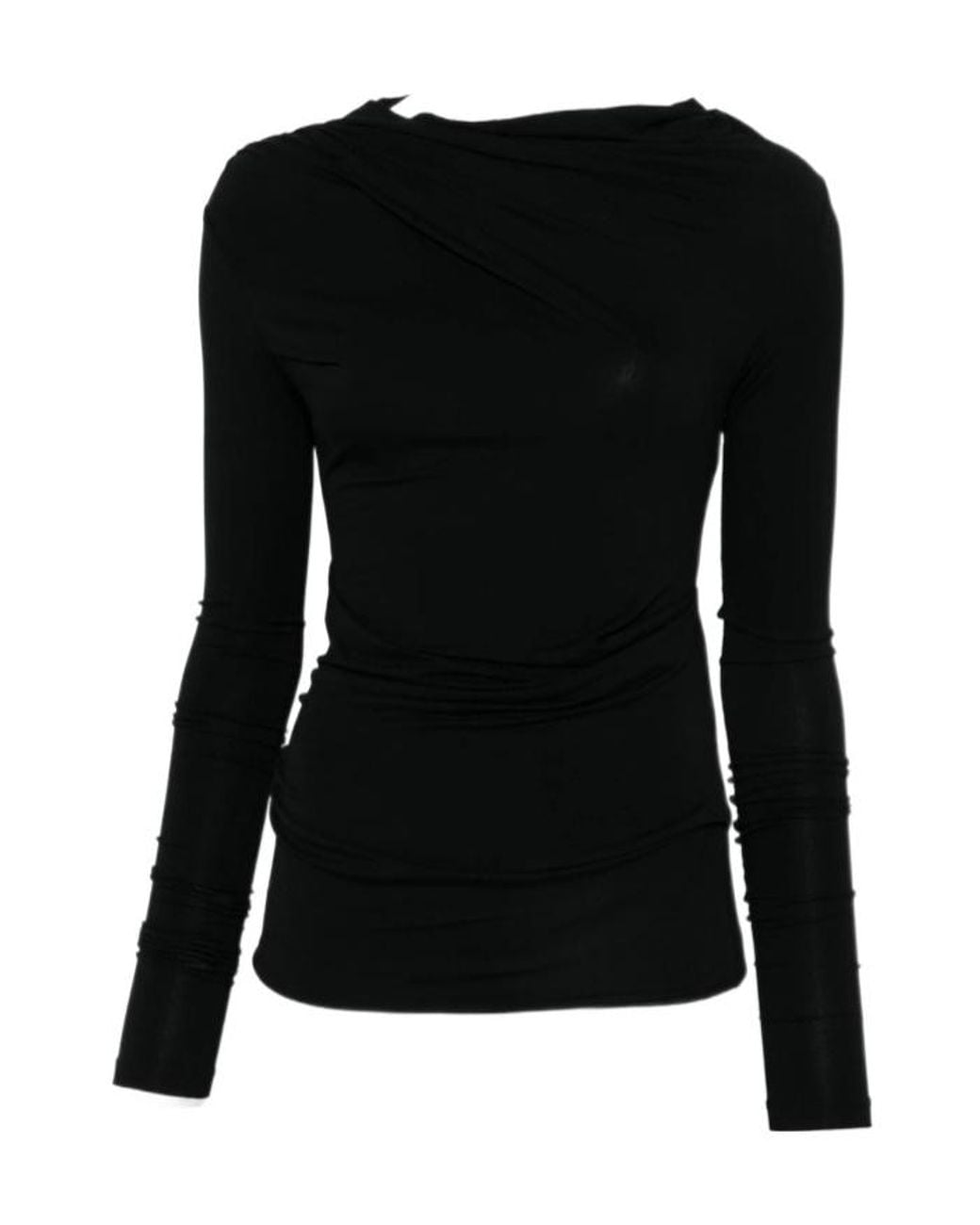 Entire studios Black Draped Asymmetric Top