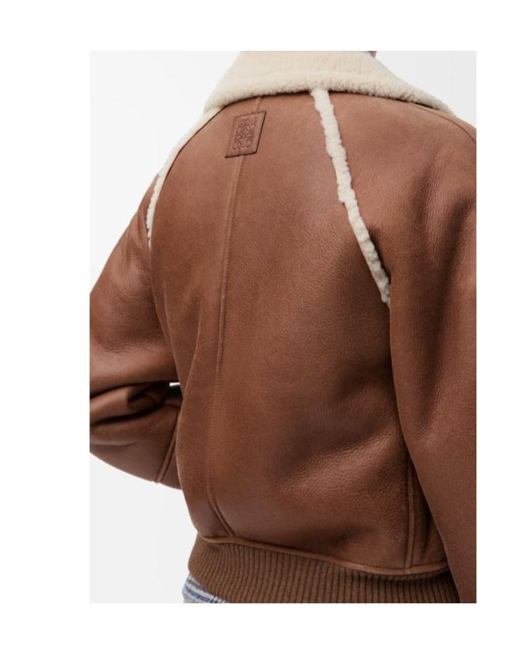 Loewe Brown Shearling-Trimmed Bomber Jacket