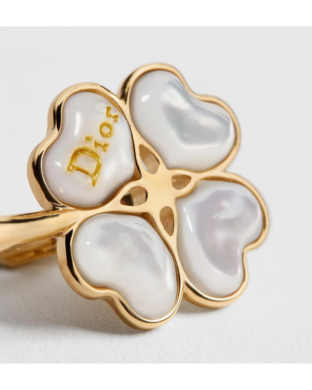 Dior Metallic Sparkling Clover Earrings
