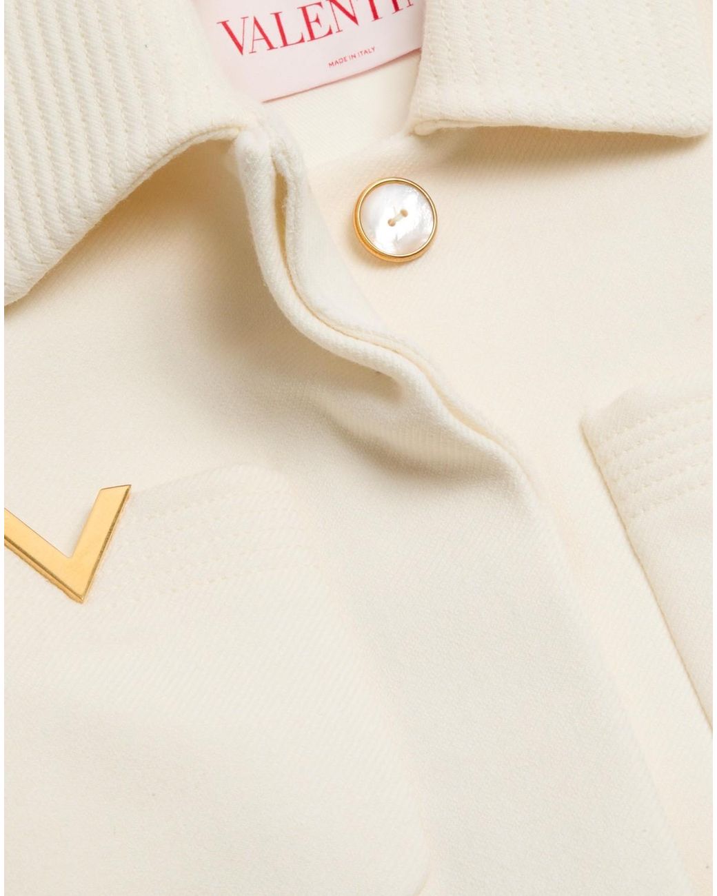 Valentino Natural Drill Double-Breasted Belted Coat