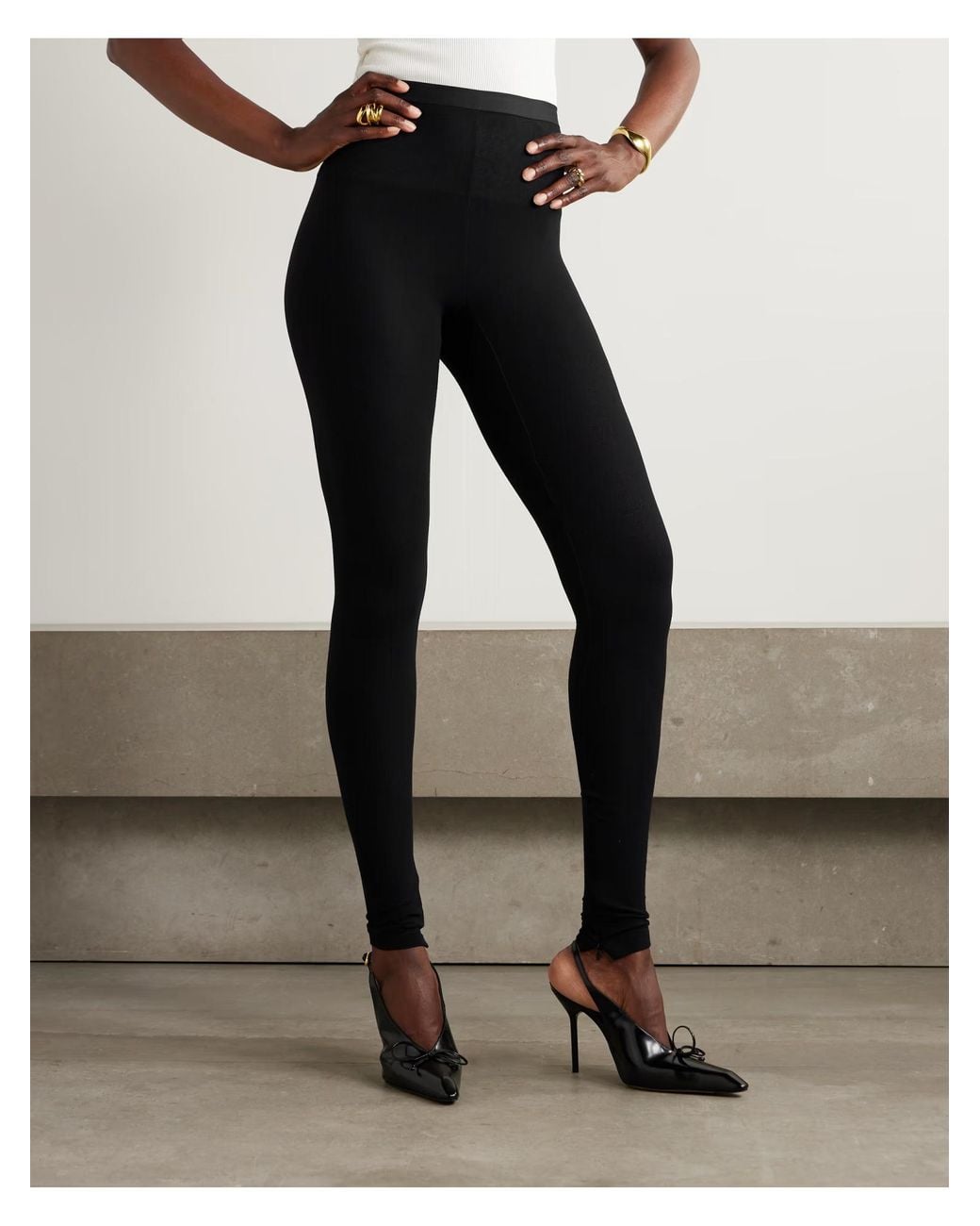 Magda Butrym Black Zip-Detail Leggins