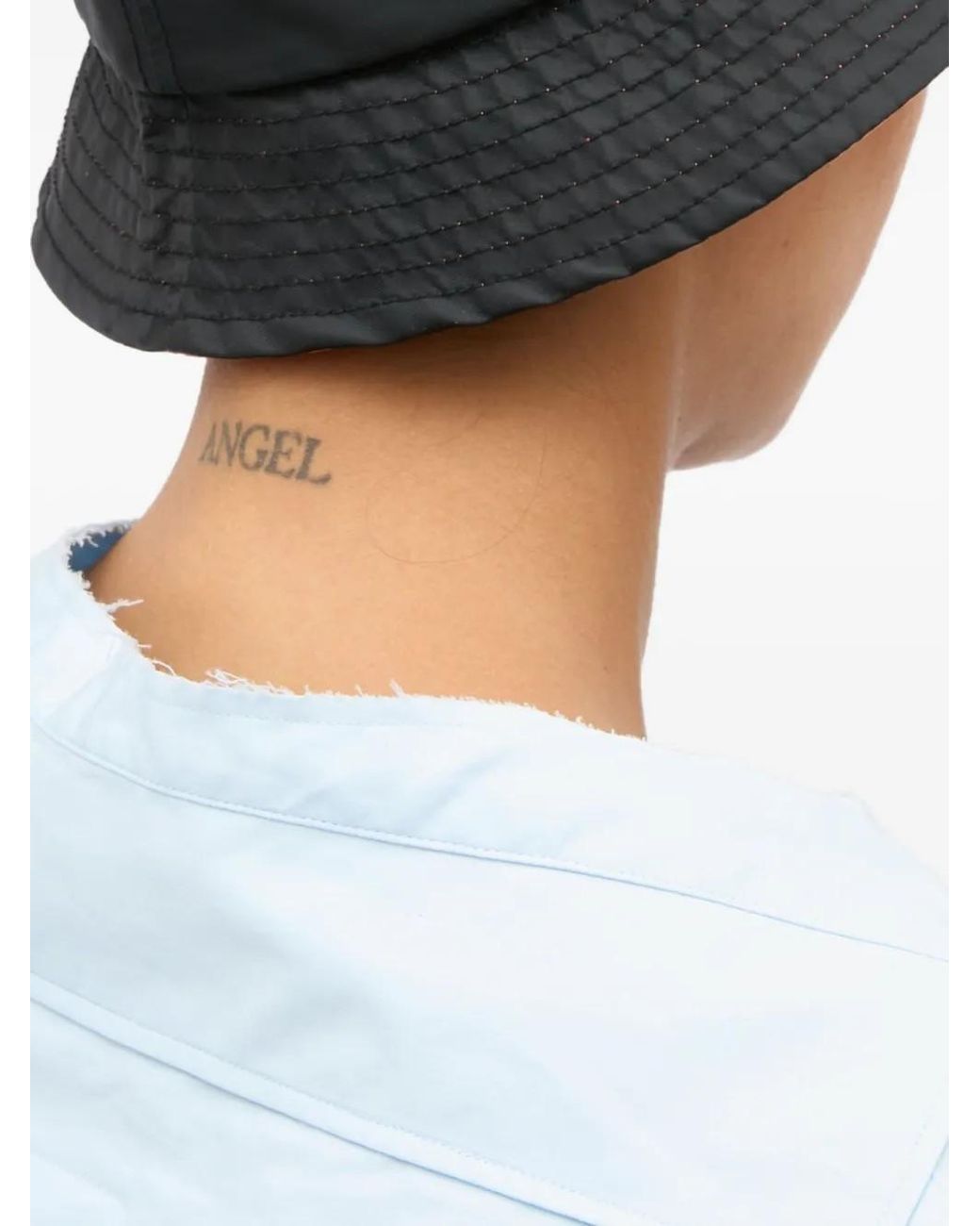 MM6 by Maison Margiela Black Embroidered Bucket Hat for men