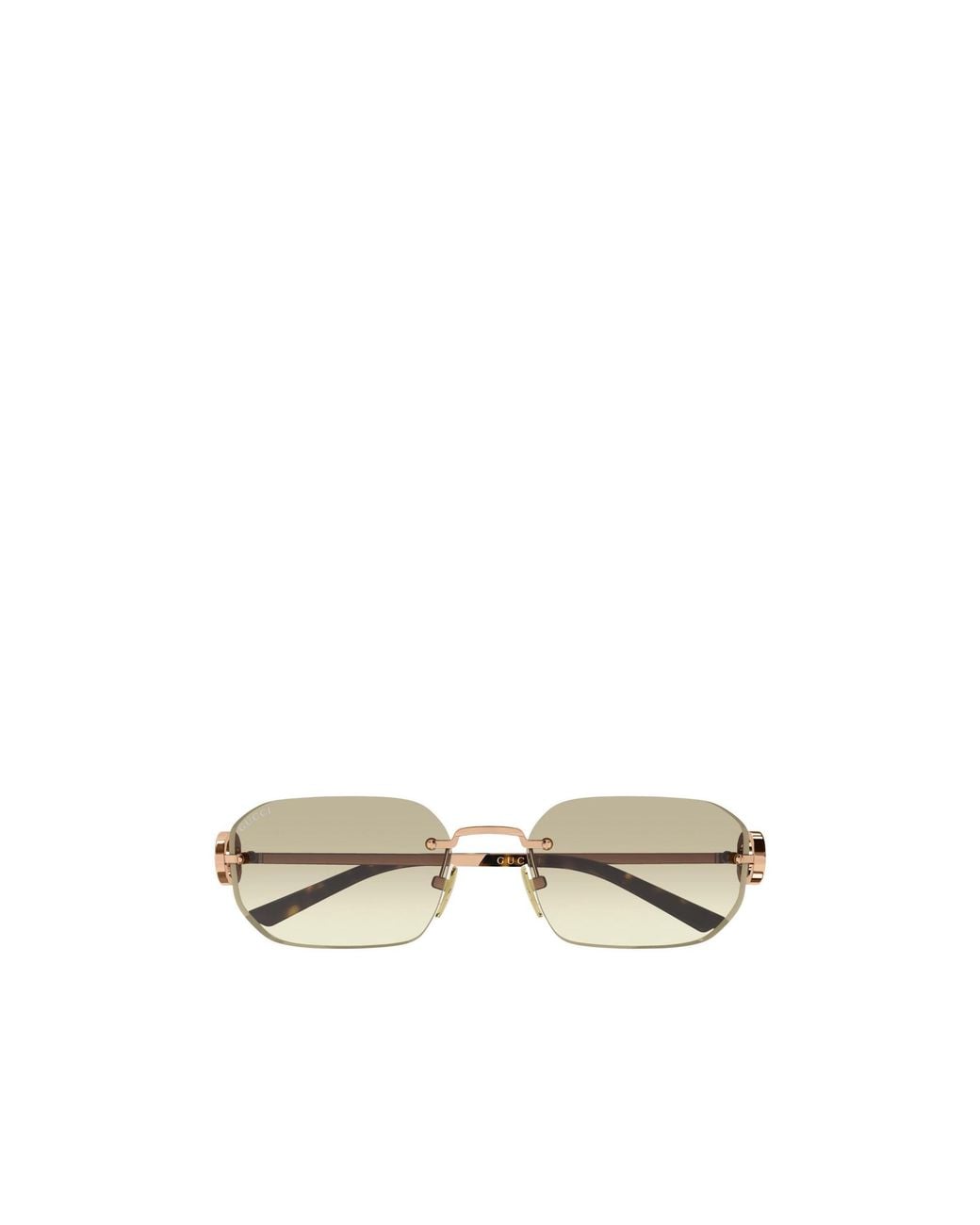 Gucci White Eyewear Rectangular-Frame Sunglasses