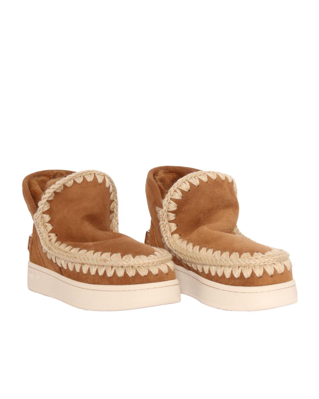 Mou Brown Eskimo Logo Lettering Ankle Boots