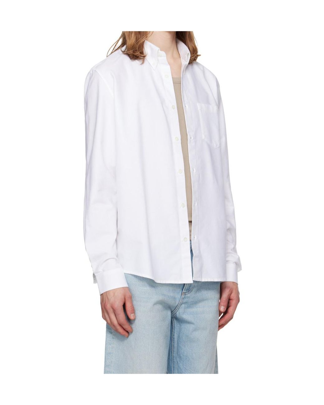 A.P.C. White Greg Oxford Shirt for men