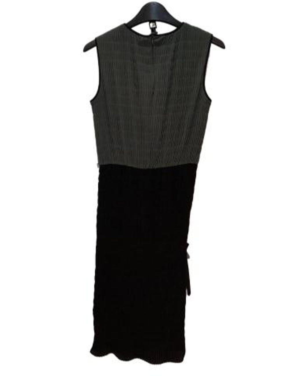 Max Mara Black Round Neck Sleeveless Dress