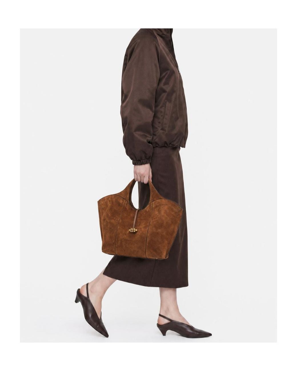 Gianni Chiarini Brown Large Infinity Suede Toggle-Fastening Tote Bag