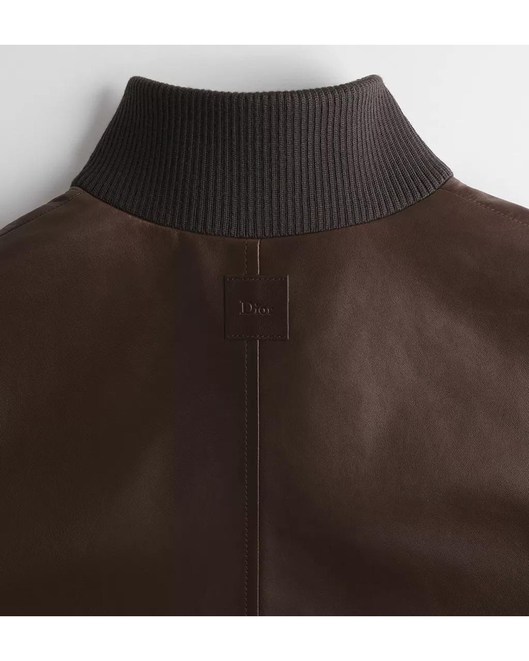 Dior Brown Long-Sleeve Leather Jacket for men
