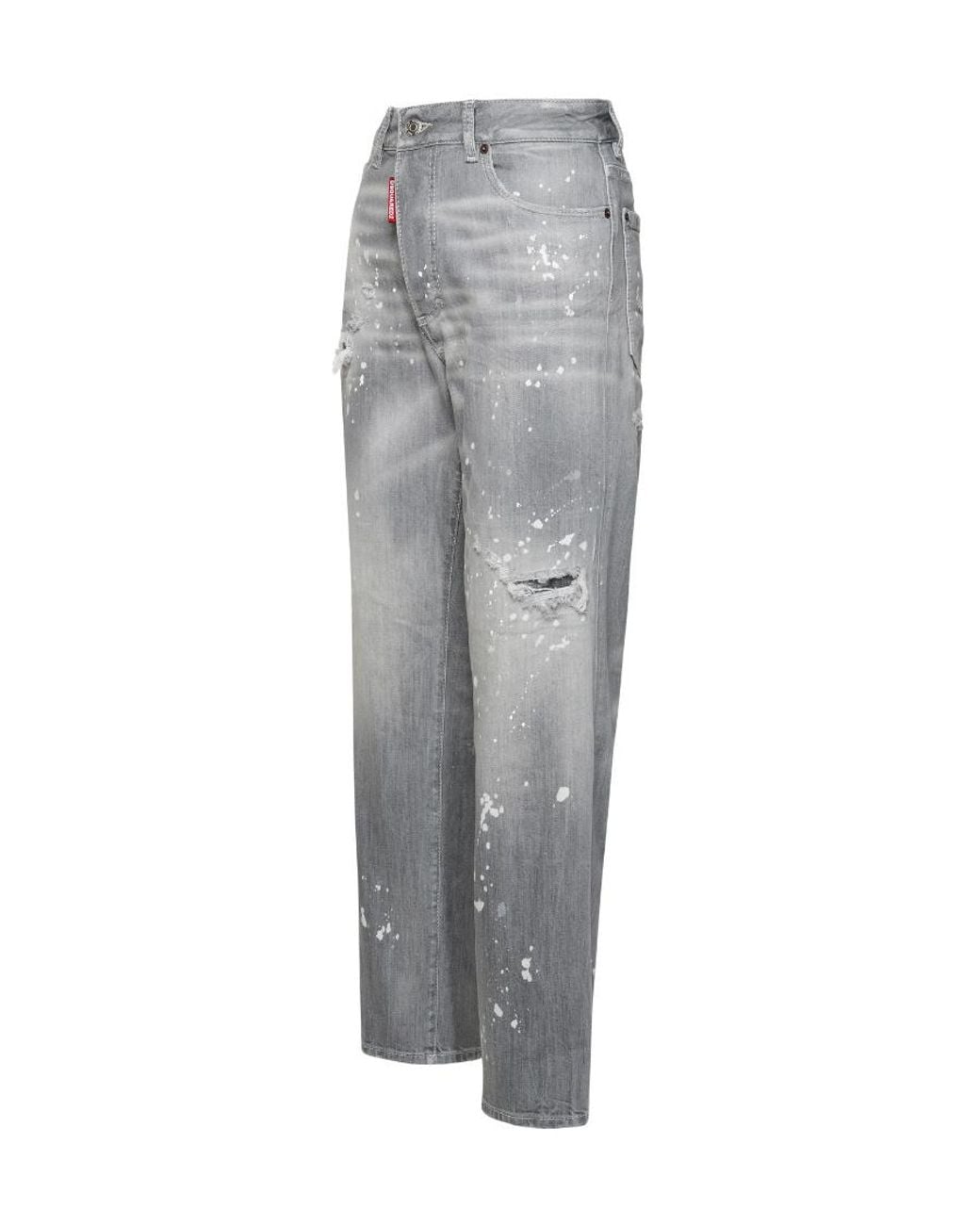 DSquared² Gray Distressed Spotted Washed Jeans