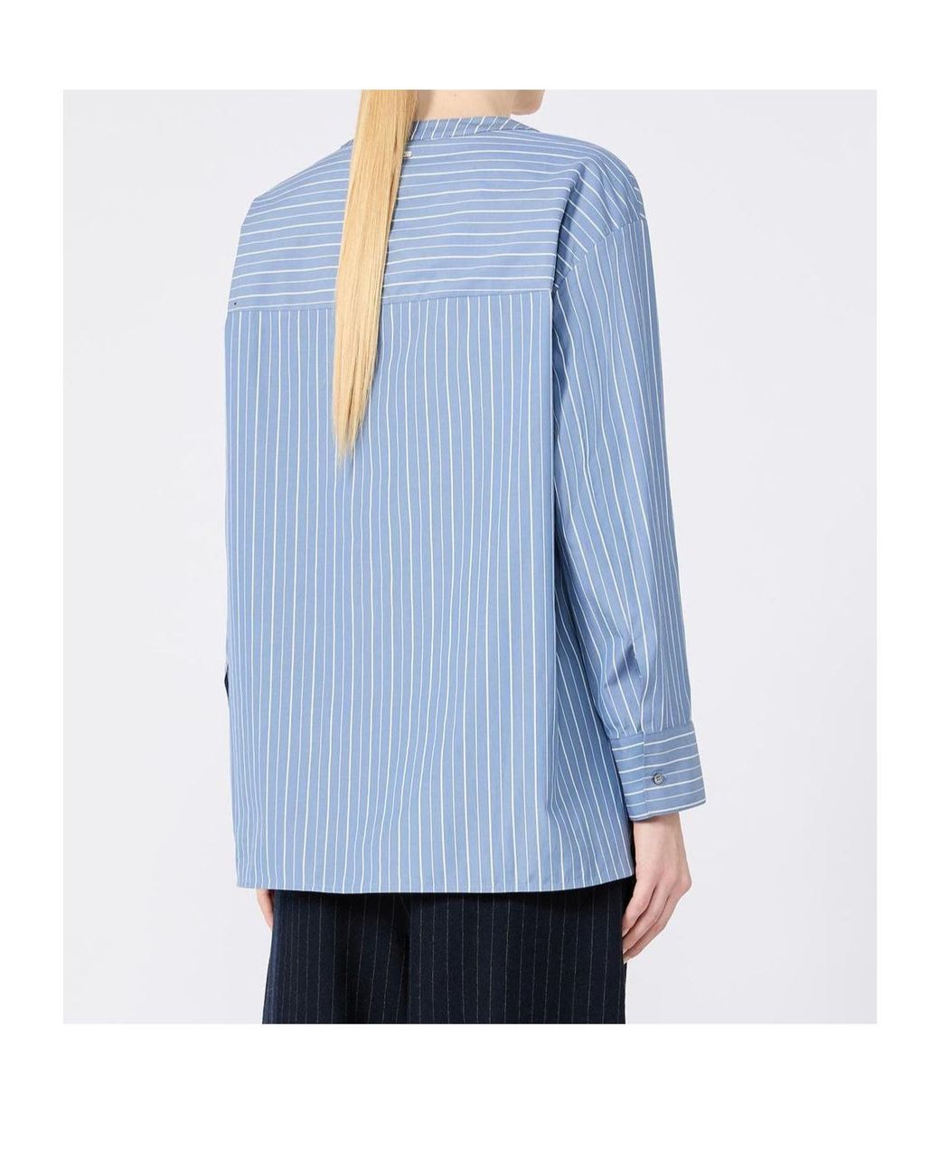 Max Mara Blue Long-Sleeved Shirt