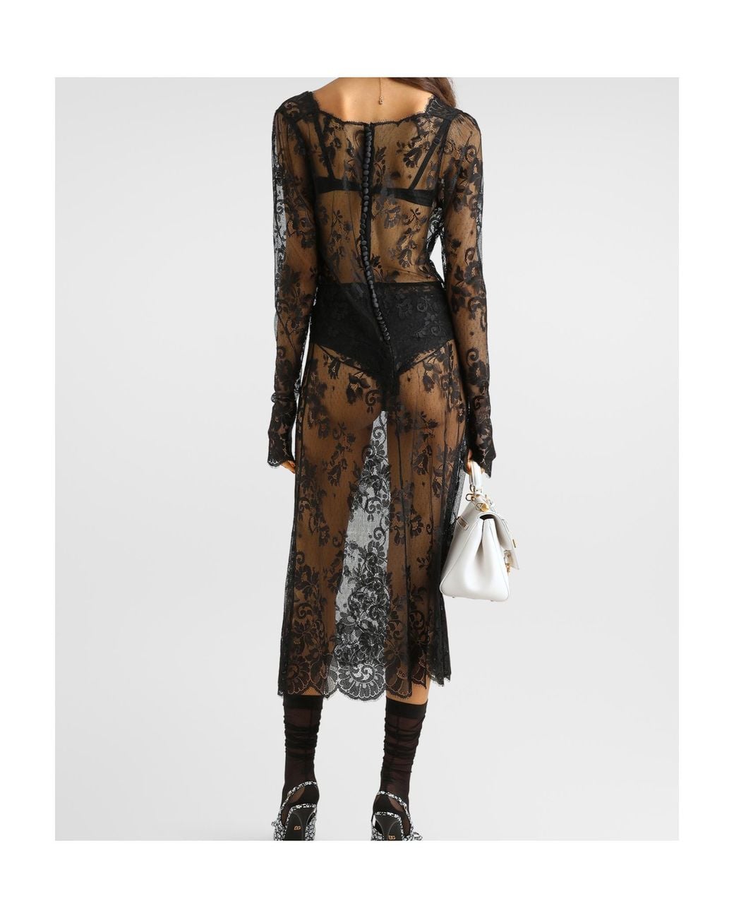 Dolce & Gabbana Black Chantilly Lace Dress