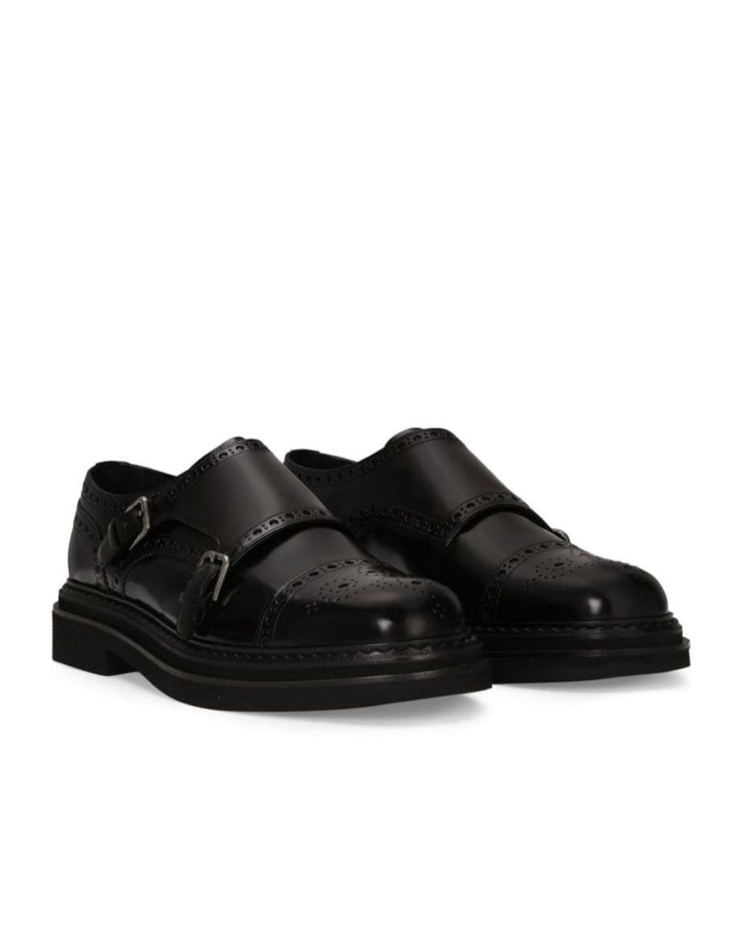 Dolce & Gabbana Black Round Head Loafer Shoes for men