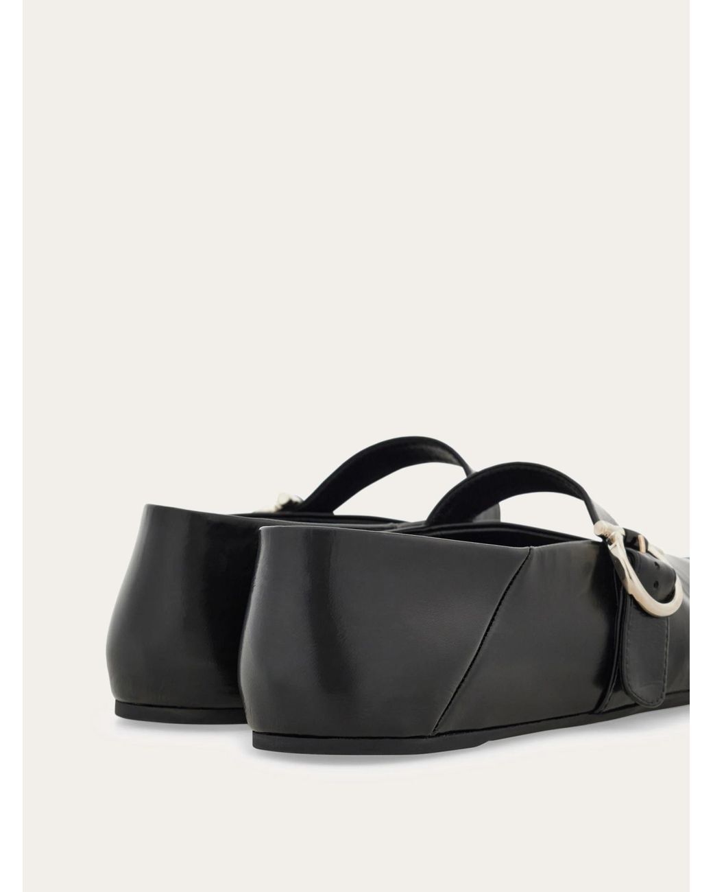 Ferragamo Black Gancini Ballet Flat