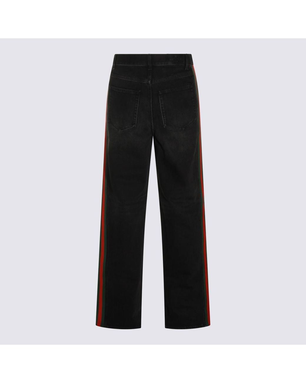 Gucci Black Web Stripe Baggy Jeans for men