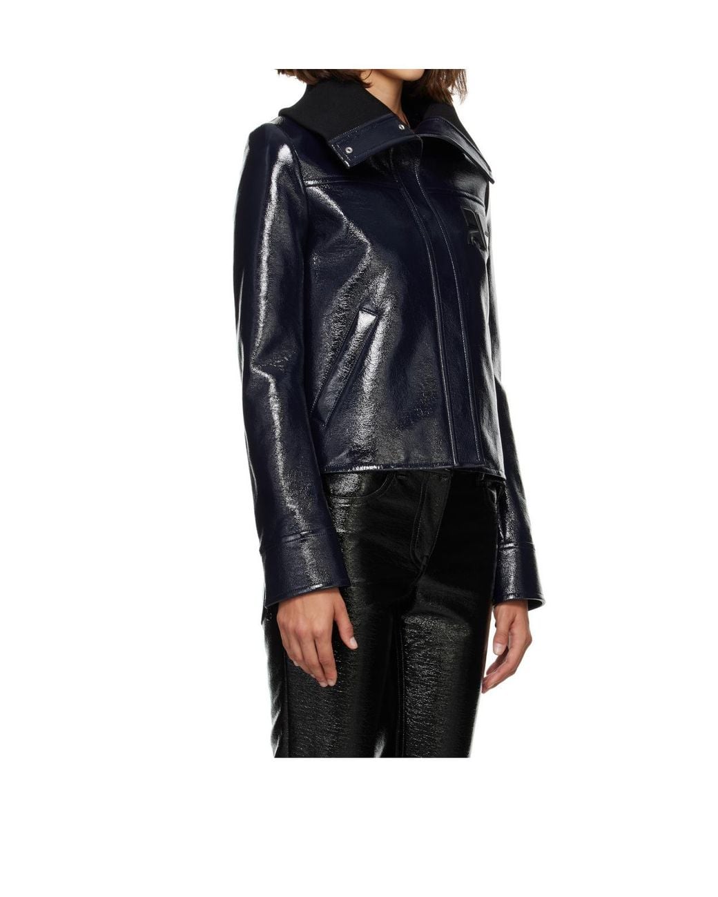Courreges Blue Courrèges High Collar Zip Jacket
