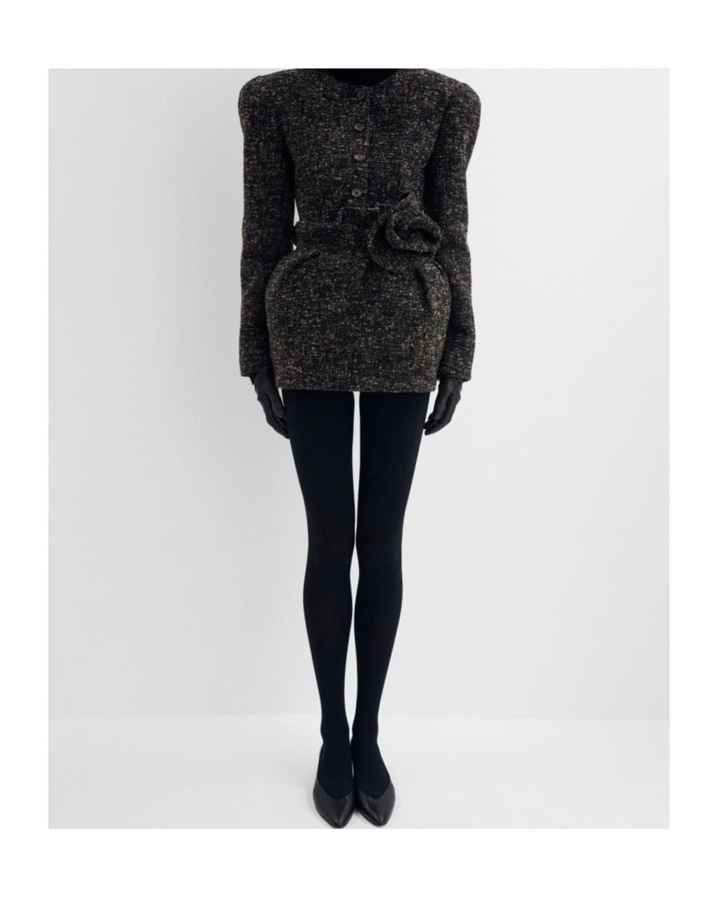 Magda Butrym Black Flower-Detailed Mini Skirt