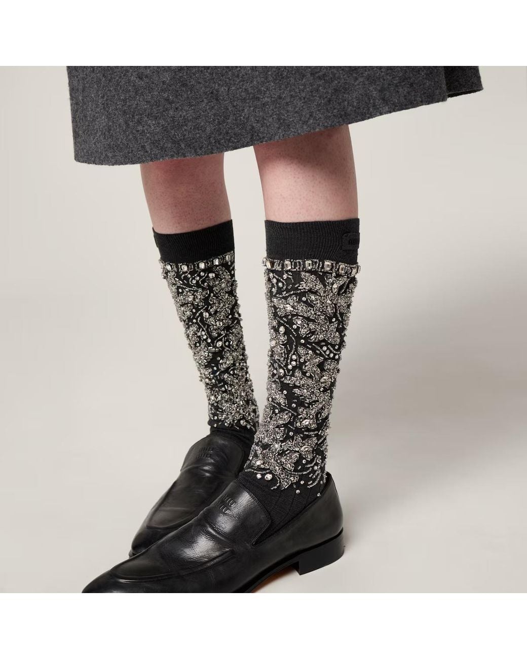 Miu Miu Black Silk Socks