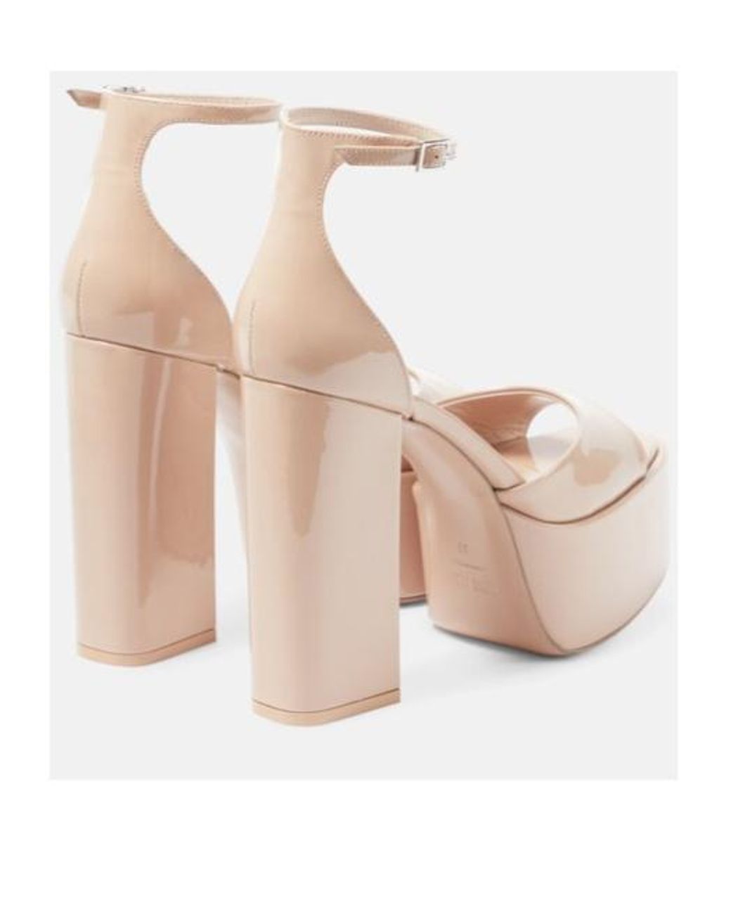 Paris Texas Natural Tatiana Patent Leather Platform Sandals