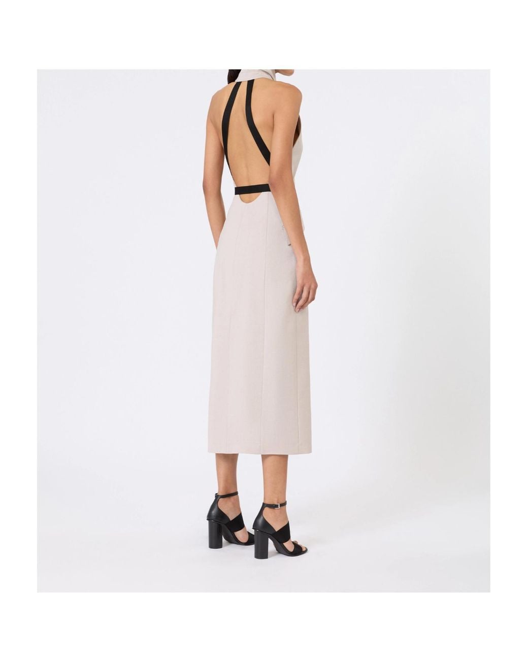 Max Mara White Cime Halterneck Midi Dress
