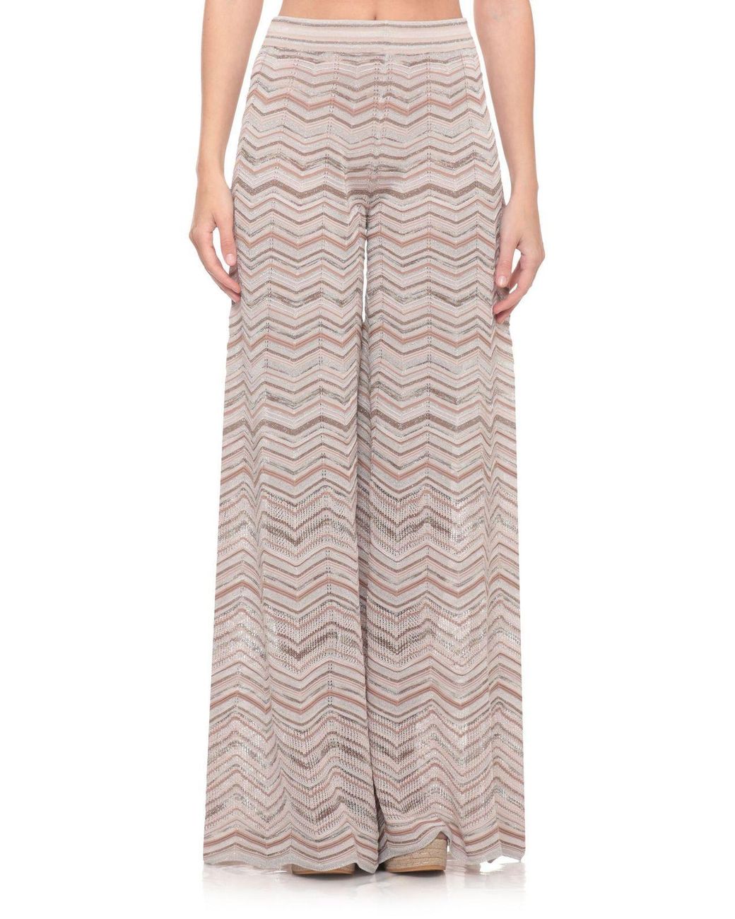 D.exterior Multicolor Lurex Chevron Knitted Trousers