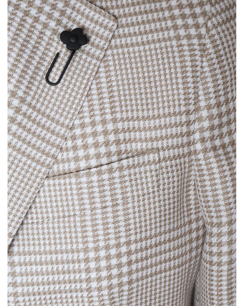 Lardini Gray Checked Single-Breasted Tailored Blazer for men