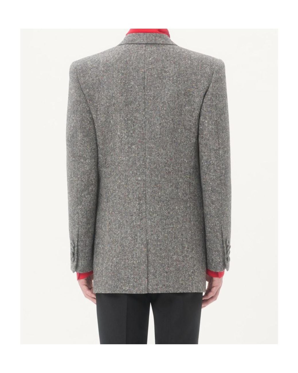 Valentino Gray Double-Breasted Long-Sleeved Blazer for men
