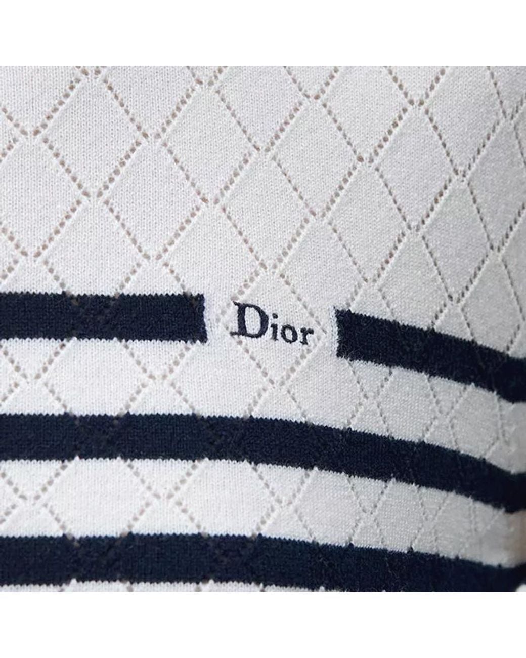 Dior White Long Sleeve Sweater