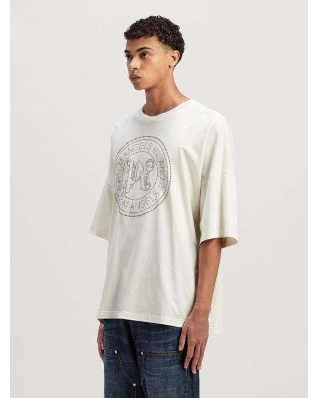 Palm Angels White Pa City Logo-Print T-Shirt for men