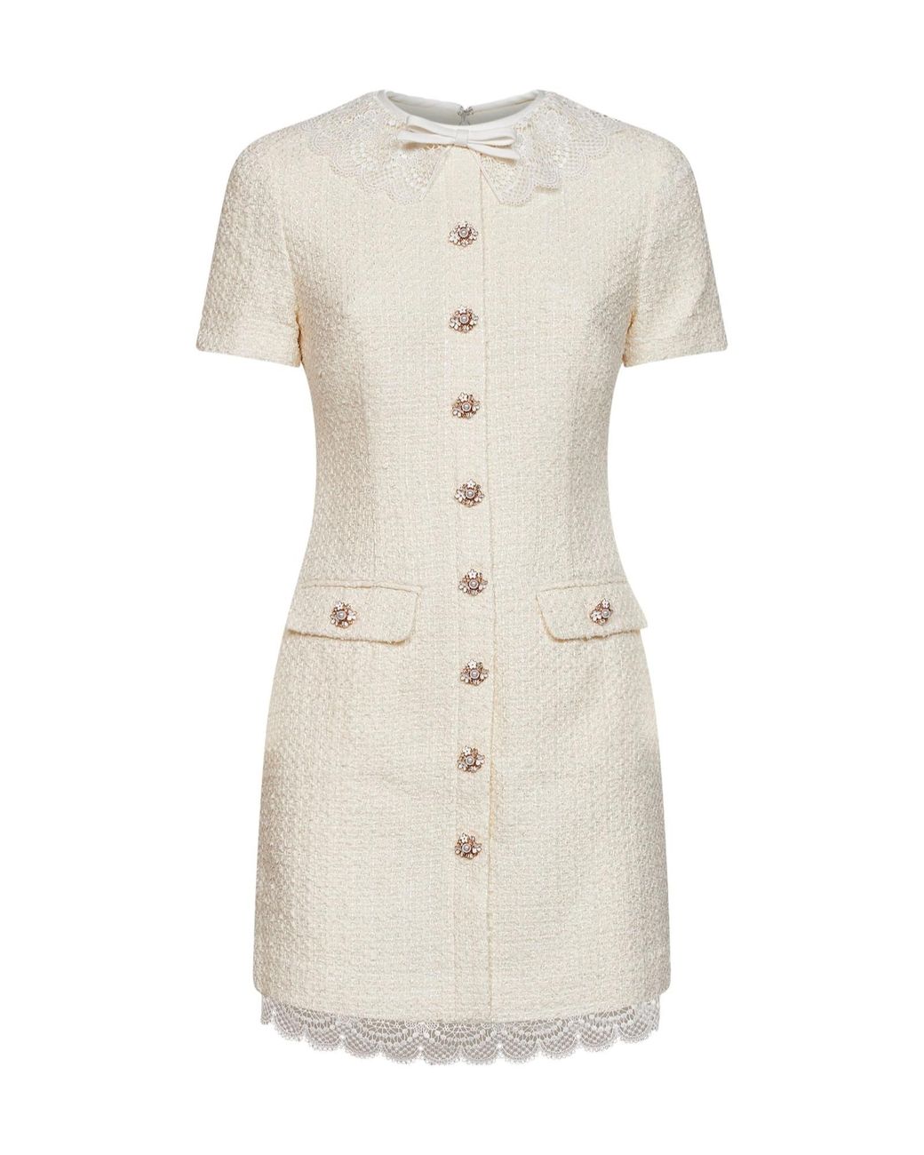 Self-Portrait Natural Round Neck Dress
