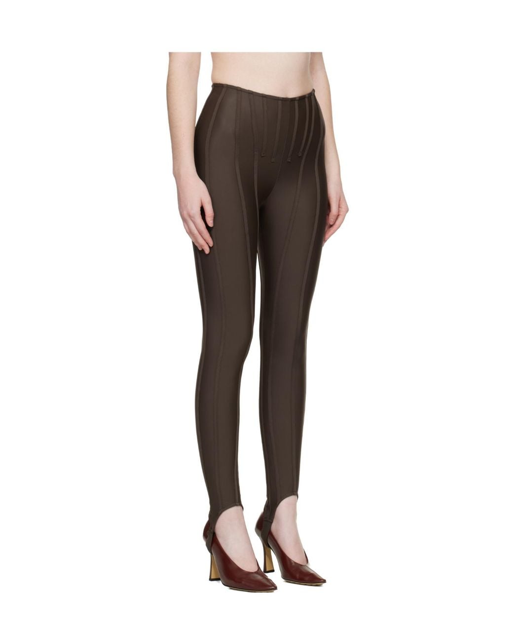 Mugler Gray Body-Fitting Leggings