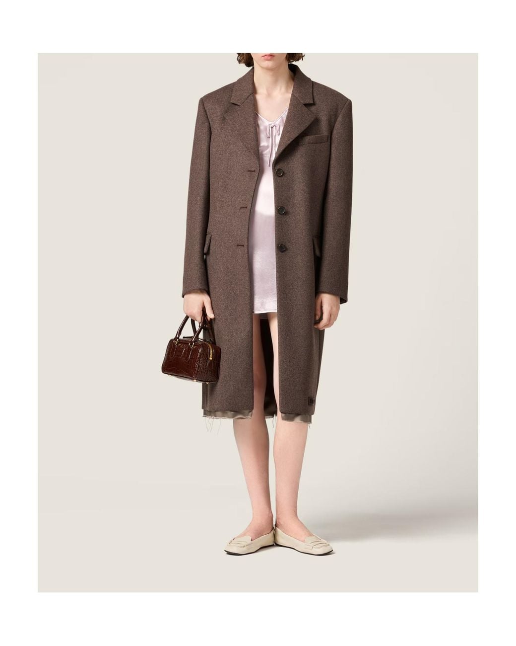 Miu Miu Brown Single-Breasted Cloth Coat