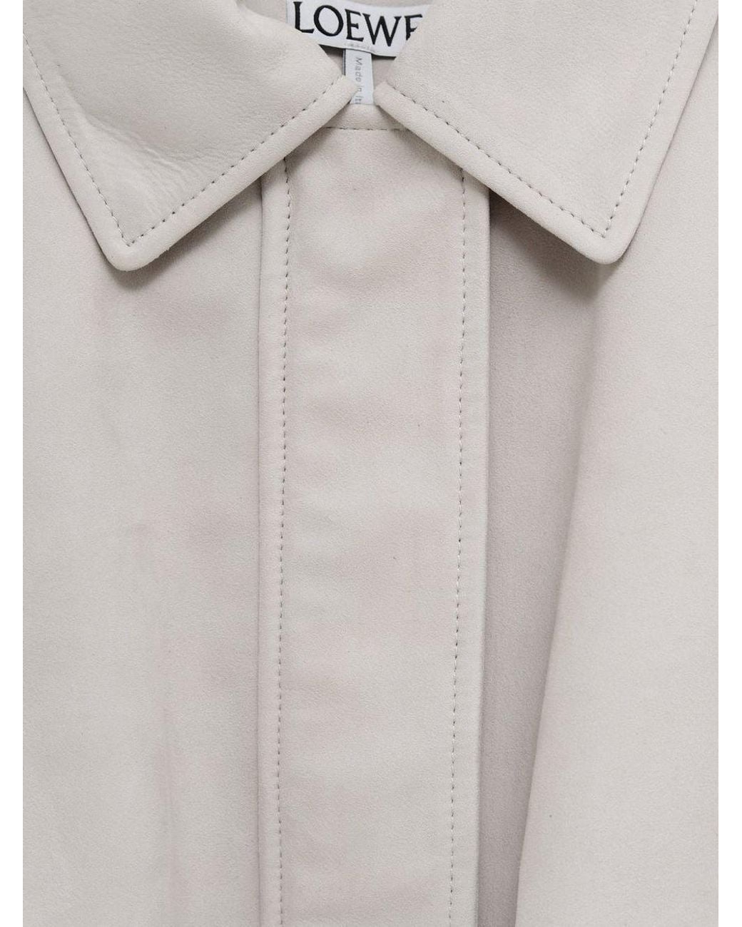 Loewe White Leather-Blend Bomber Jacket